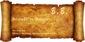 Bozsán Bence névjegykártya